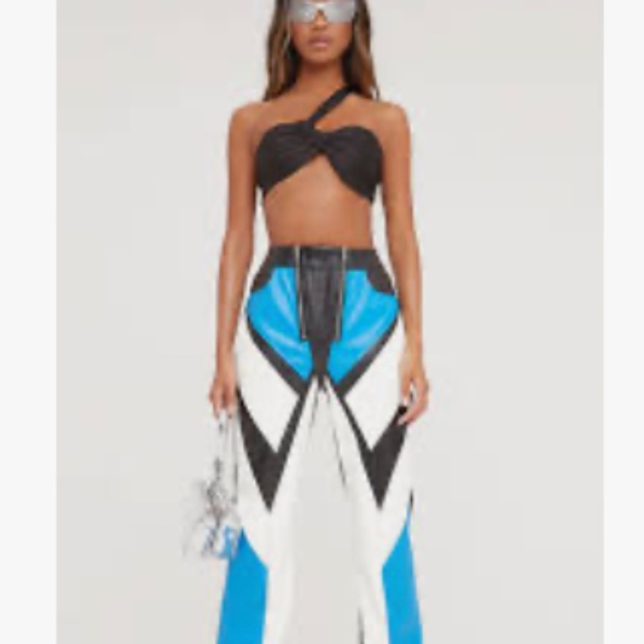 NWT - EGO HIGH WAIST MOTOCROSS FAUX LEATHER SET - Picture 1 of 6